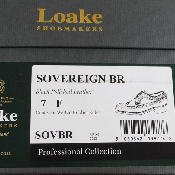 Loake Shoemakers Sovereign Leather Brogue Dress Shoe - Black 41EU / 7UK - Picture 6 of 7